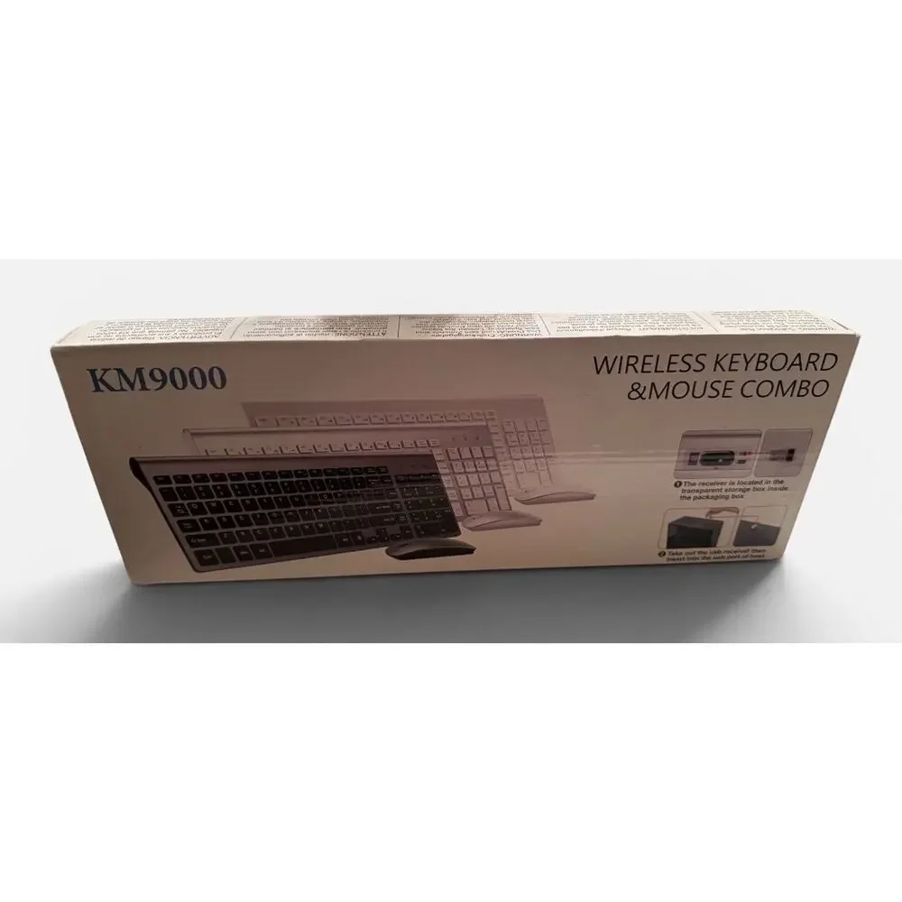 Wireless Keyboard and Mouse Ultra Slim Combo, Silent Compact USB 24DPI Mouse